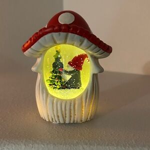 Festive Gnome Snow Globe with Red Hat